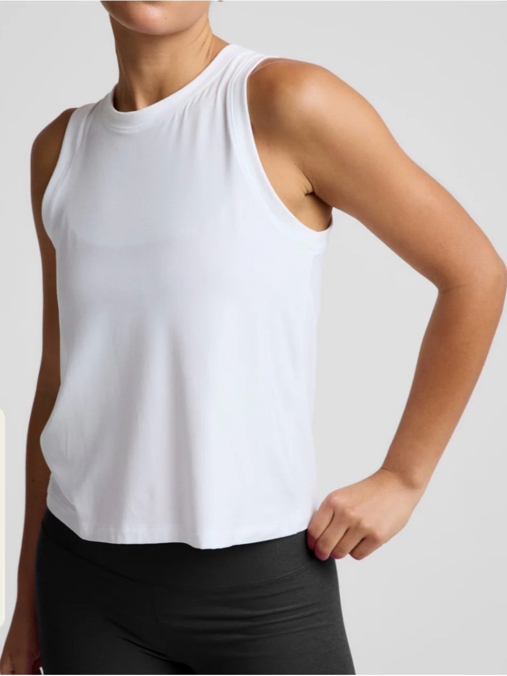 NWT Featherweight Rebalance Tank White Size Small with Blue Headband